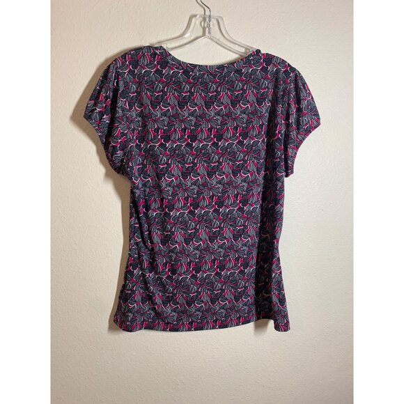NWT Worthington Heart Print Top Women's Size XL Business Casual Pink Office I10 - Picture 2 of 5